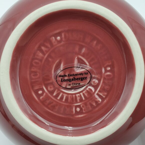 Longaberger Pottery Paprika Oversized Round Mug Large Paprika Soup Coffee Mug - Picture 8 of 8